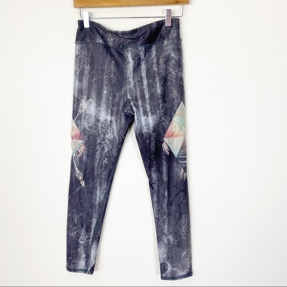 EVOLUTION AND CREATION Active Grey Tie Dye Tribal Dream Catcher Leggings yoga m - Picture 6 of 10